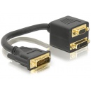 Delock 65052 przejściówka DVI do DVI-I (F) + VGA (F)