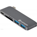 eStuff USB-C Slot-in Hub Grey ES84121-GREY - stacja dokująca
