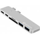 eStuff USB-C Slot-in Hub Silver ES84122-SILVER - stacja dokująca