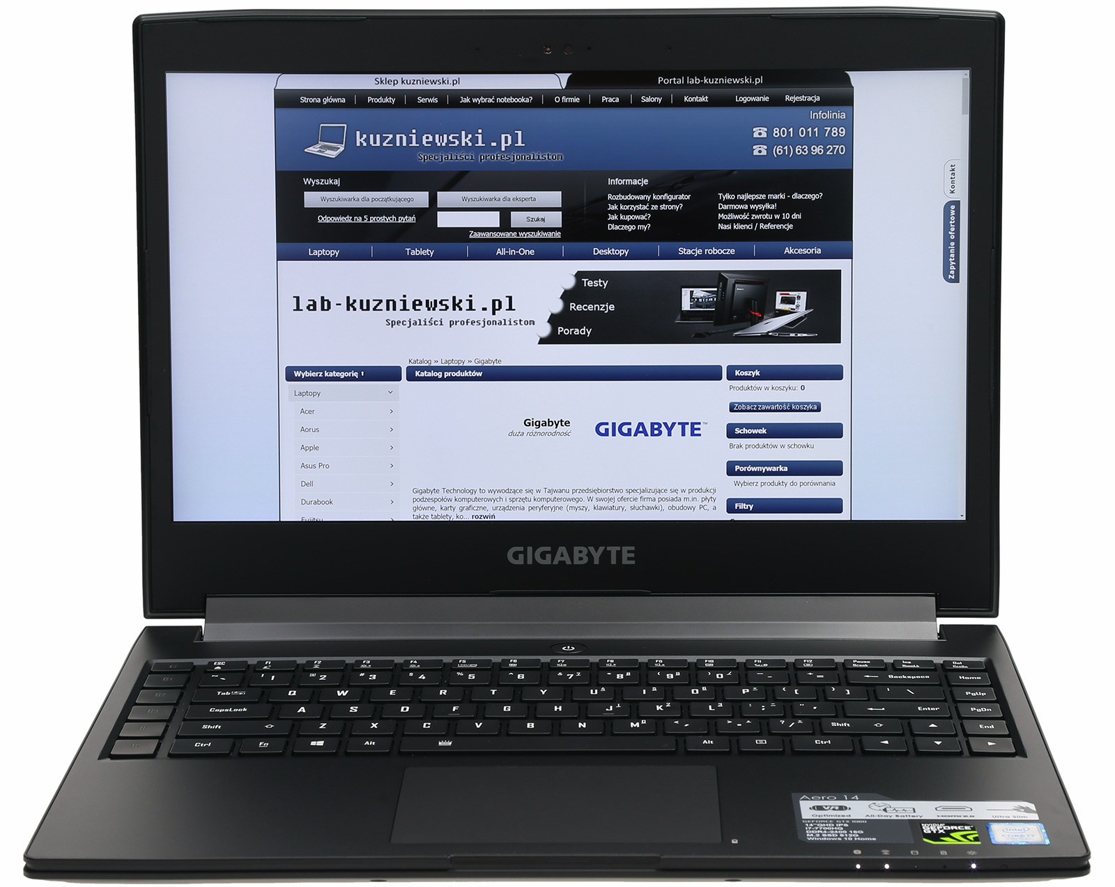 Gigabyte Aero 14 GA K106Q416 PL G02 Intel Core i7 7700HQ 14 1 QHD 16 GB 256 GB SSD nVidia GeForce GTX 1060 Windows 10 pakiet us ug i wysy ka w cenie kuzniewski.pl