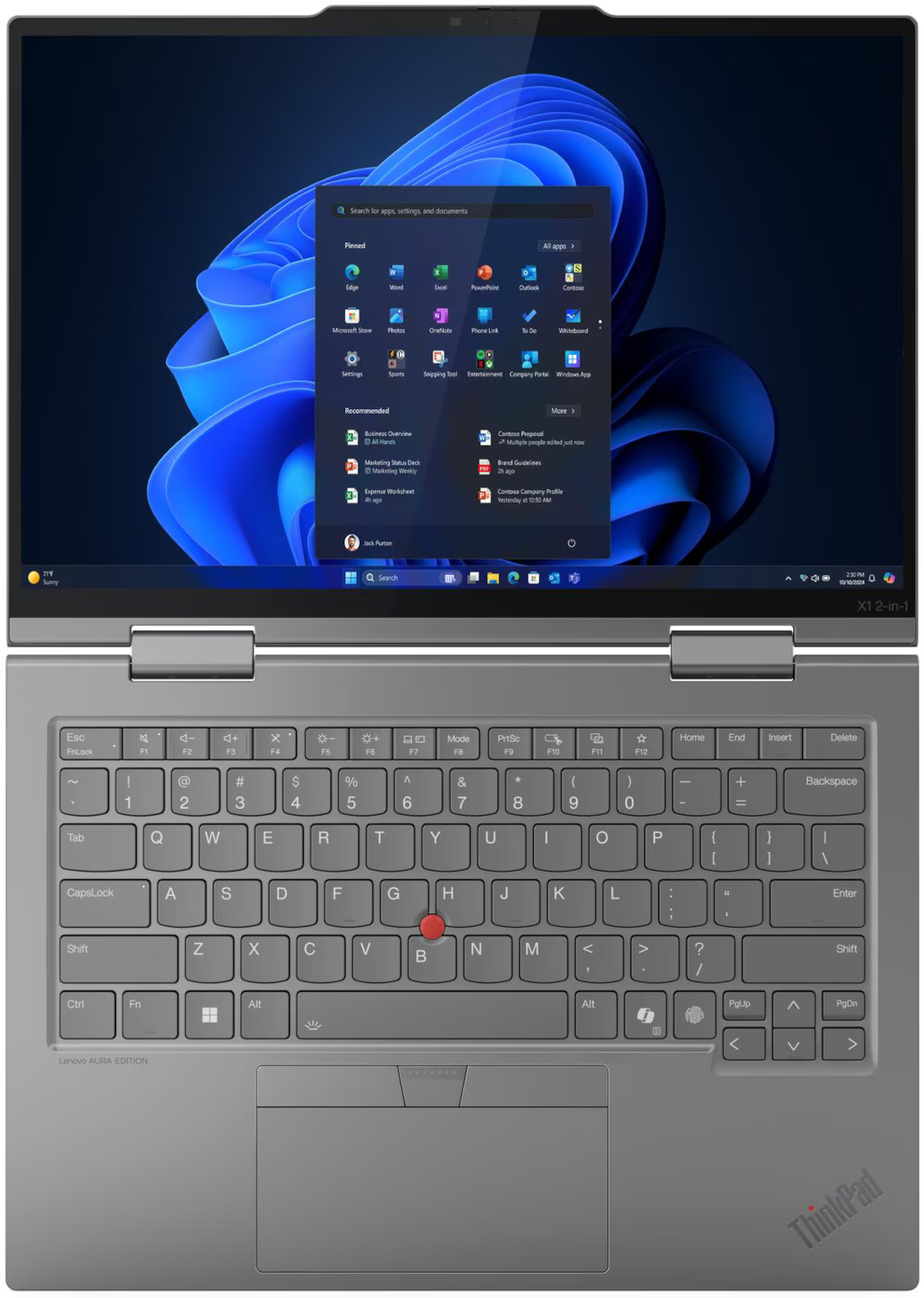 Lenovo ThinkPad X1 2-in-1 Gen 10 - klawiatura, TrackPoint i gładzik